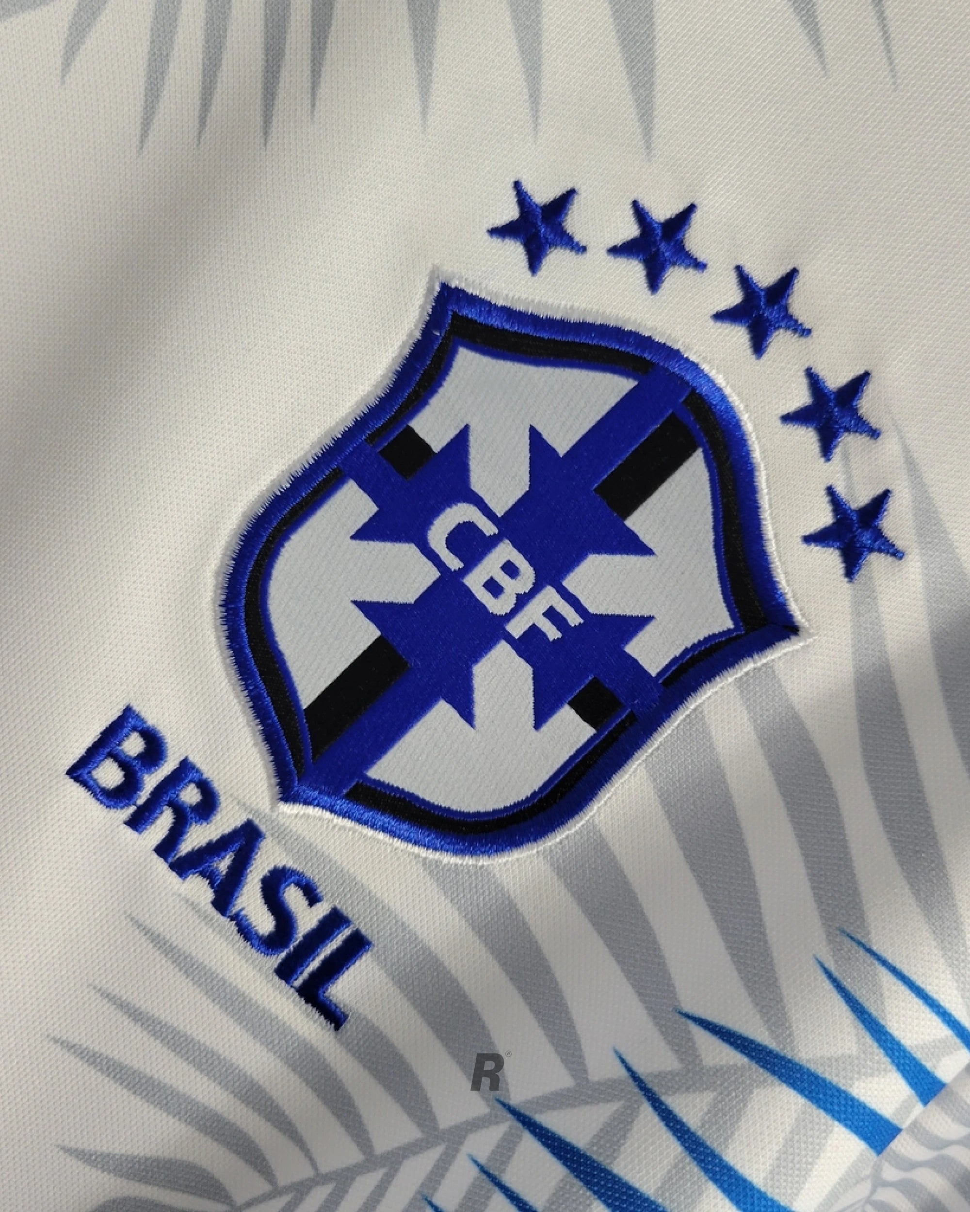 Check out the intricate tropical details of the Brazil Blue Palm Trees Jersey. Bold, stylish, and crafted with care.