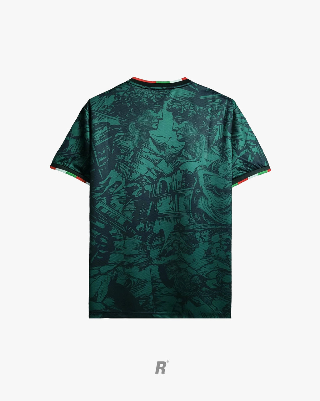 Highlight the unique mythological details of the Italy Green Mythology Jersey. Durable, eye-catching, and crafted with care.